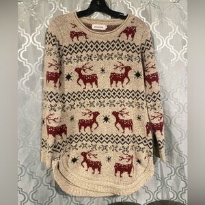 Shineflow Women’s Winter Holiday Reindeer Sweater, Women’s S
